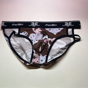 Brown Floral Men's Briefs FreeMen